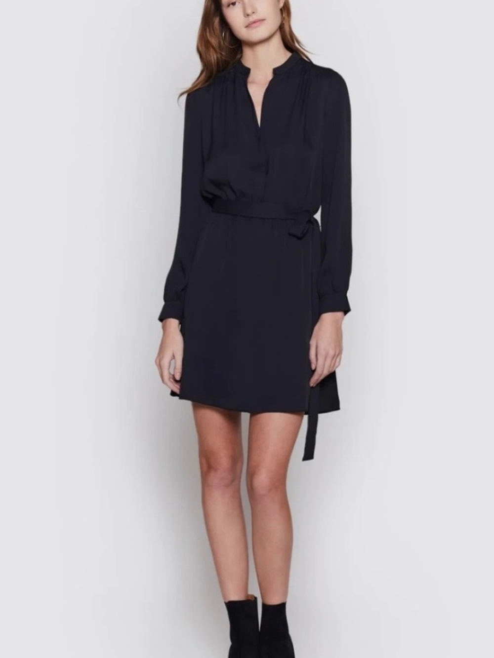 Joie Caviar Black Satin Leonore  Dress, excellent conditions, never worn L